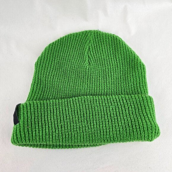 Burton Knit Beanie Green Cuffed Acrylic Winter Hat One Size Skater Snowboard - Picture 1 of 6